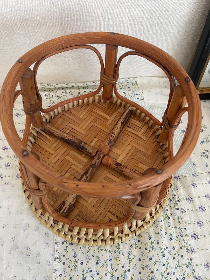 タイチェンマイの伝統的編みかご　2点　籐/ラタン /竹