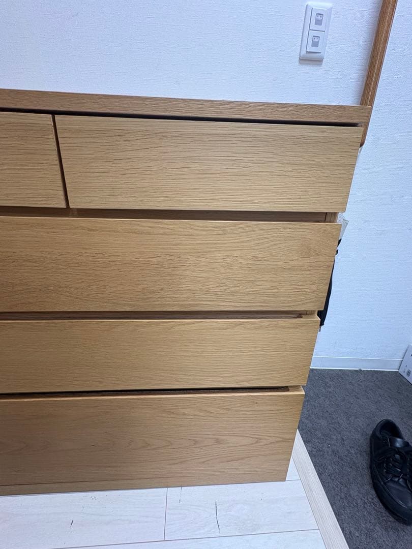 MUJI/無印良品 オーク材 木製チェスト/4段引出