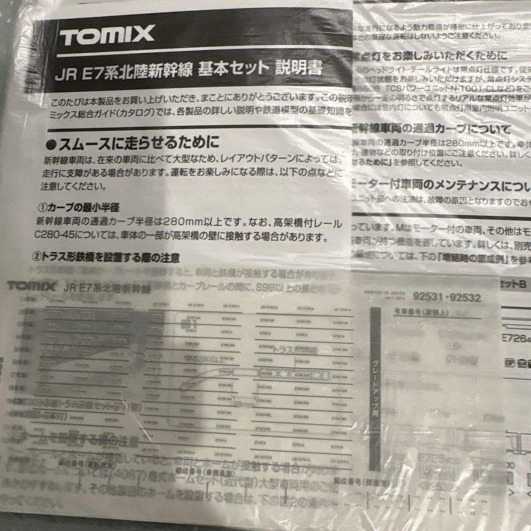 Nゲージ　トミックス92530/92531 E7系北陸新幹線 基本➕増結セットA
