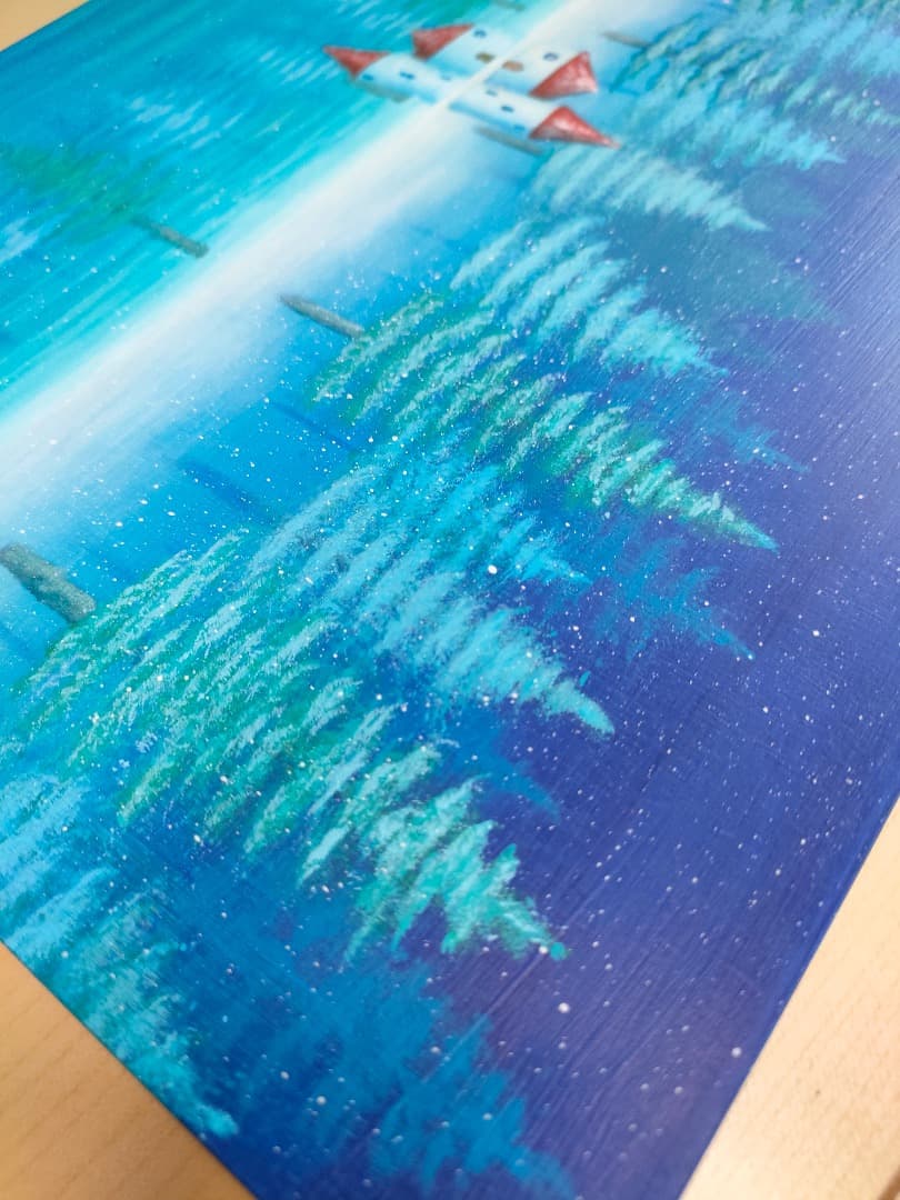 『white and silence』　アクリル画/絵画/抽象画/風景画/冬