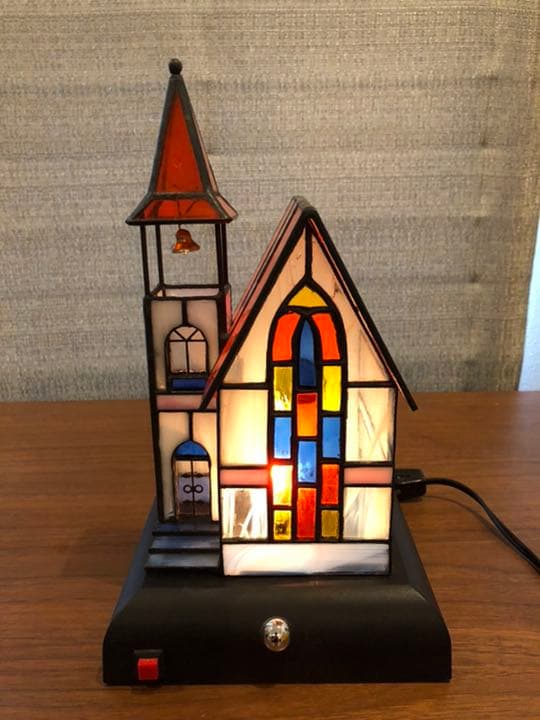 オルゴール内蔵・ステンドグラス　インテリアスタンド