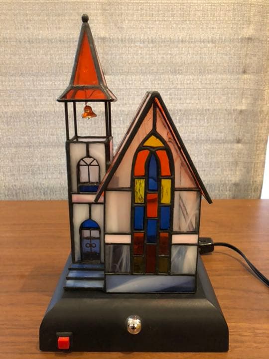 オルゴール内蔵・ステンドグラス　インテリアスタンド