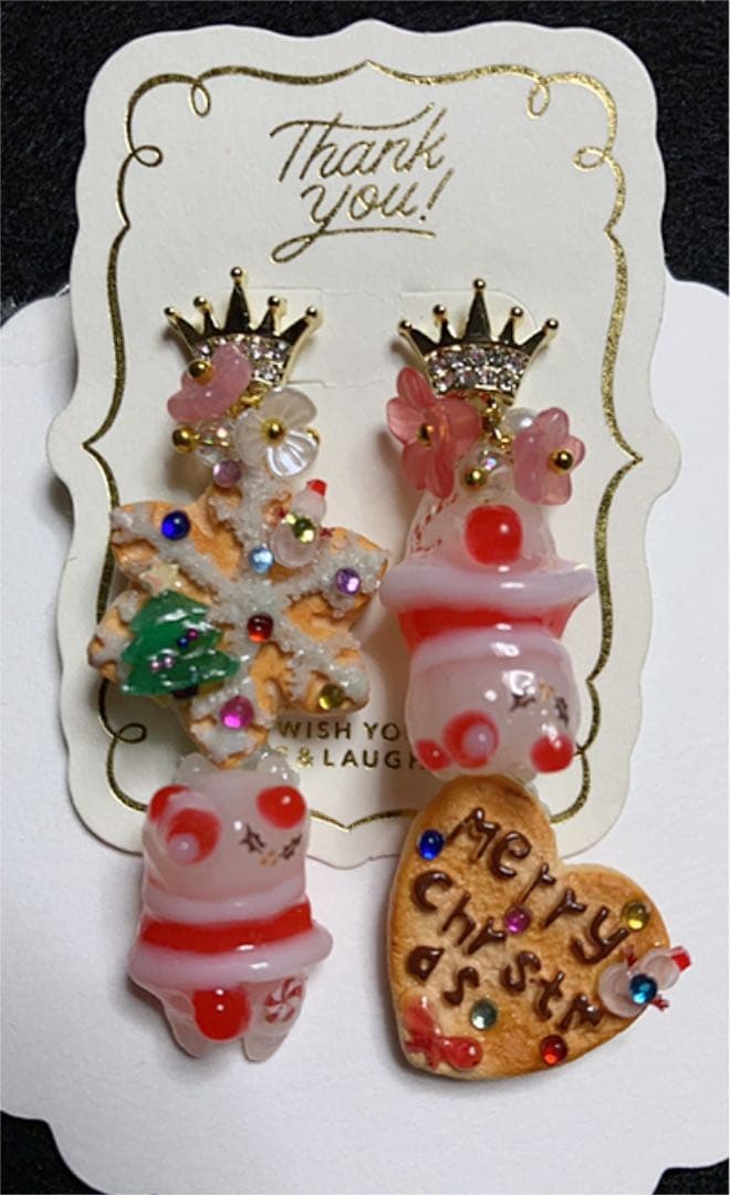 レジンピアス☆クリスマス猫ちゃん③