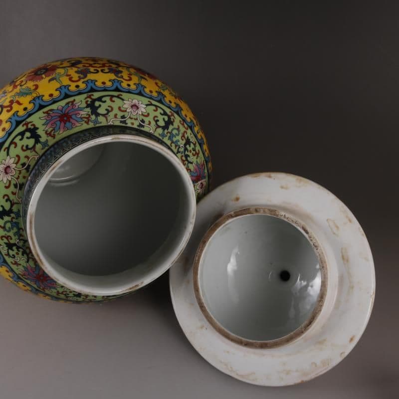 清乾隆琺瑯彩纏枝福寿紋将軍壺 景徳鎮 陶磁器 装飾品 現代工芸品 美術品置物