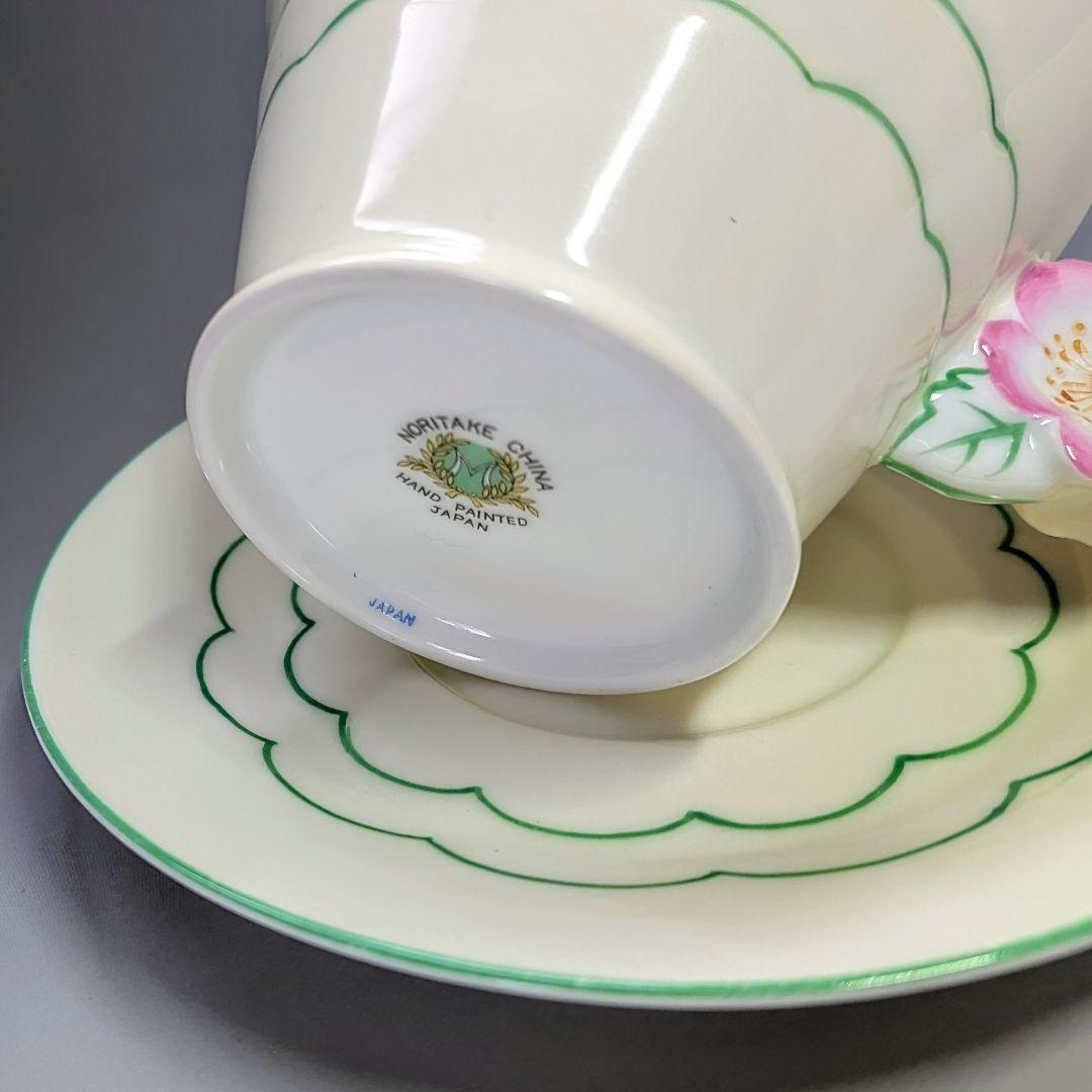 オールドノリタケ フラワーハンドル カップ＆ソーサー 桜風 アンティーク 美品