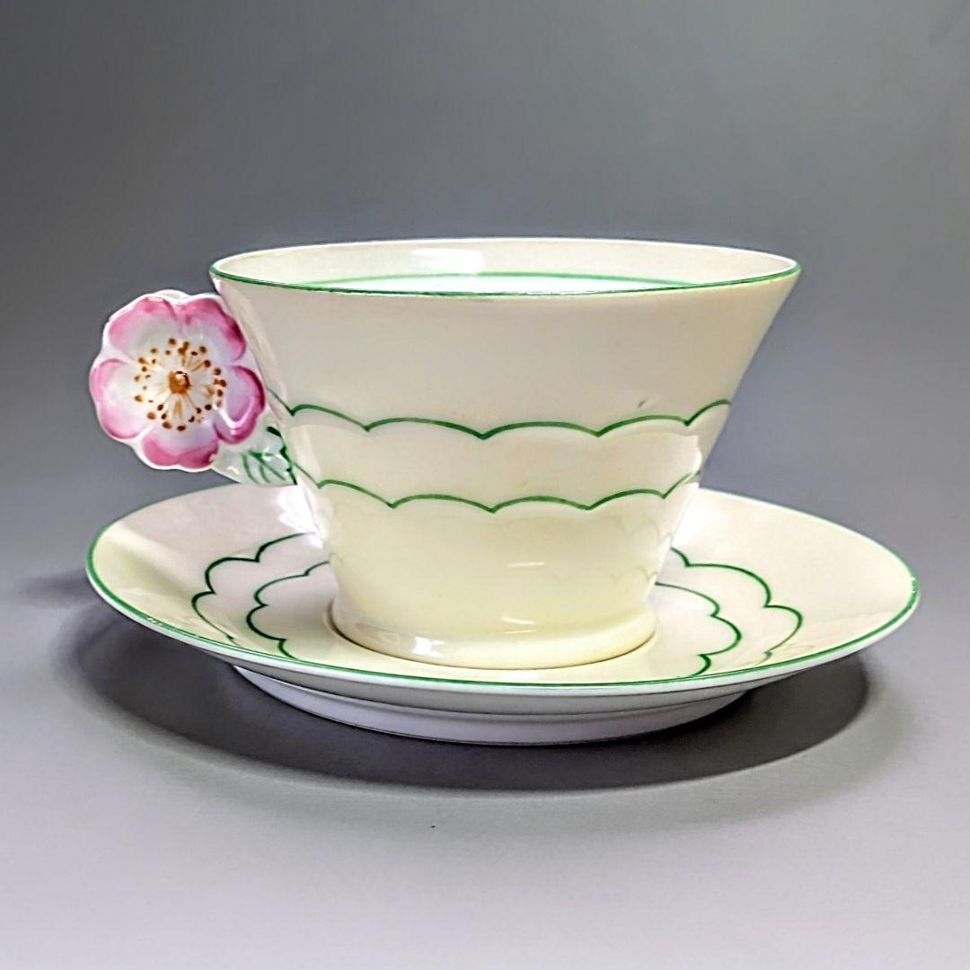 オールドノリタケ フラワーハンドル カップ＆ソーサー 桜風 アンティーク 美品