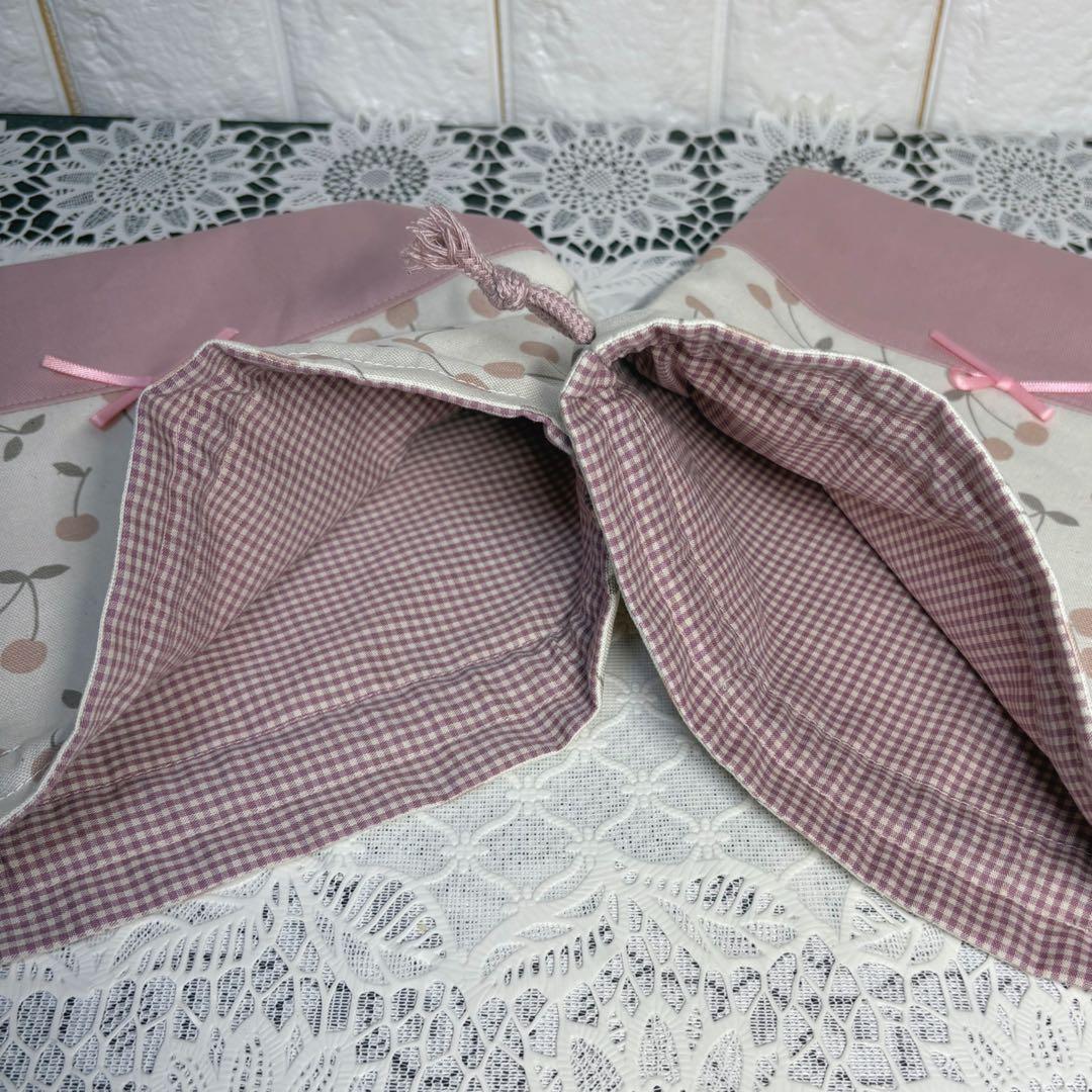 入園入学準備　5点セット　女の子　チェリー柄　ハンドメイド