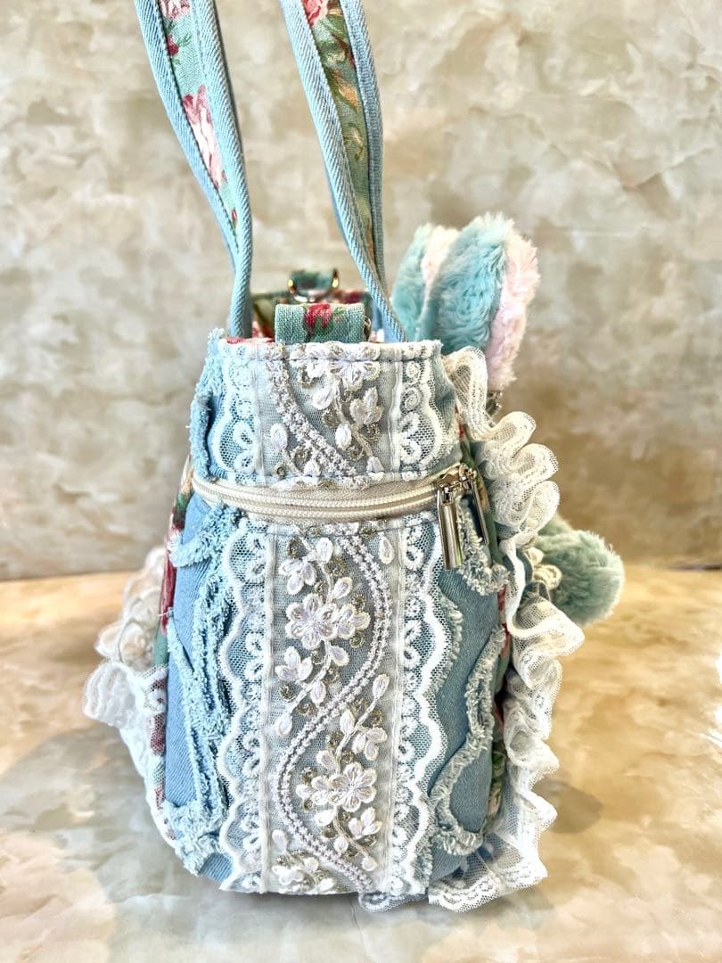 あ*き様 コヤンイサムチョン　コロンと可愛サイドポケットファスナーバッグ　デニム