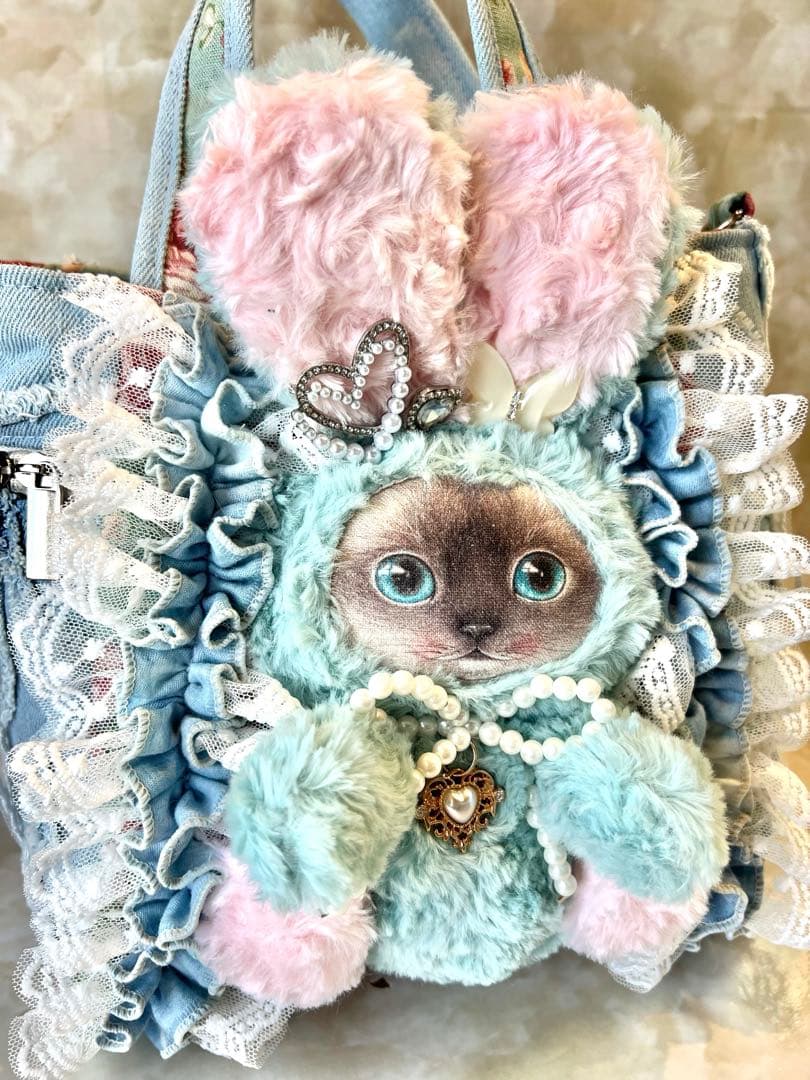 あ*き様 コヤンイサムチョン　コロンと可愛サイドポケットファスナーバッグ　デニム