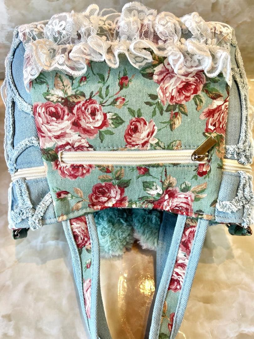 あ*き様 コヤンイサムチョン　コロンと可愛サイドポケットファスナーバッグ　デニム