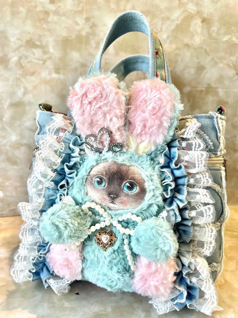 あ*き様 コヤンイサムチョン　コロンと可愛サイドポケットファスナーバッグ　デニム