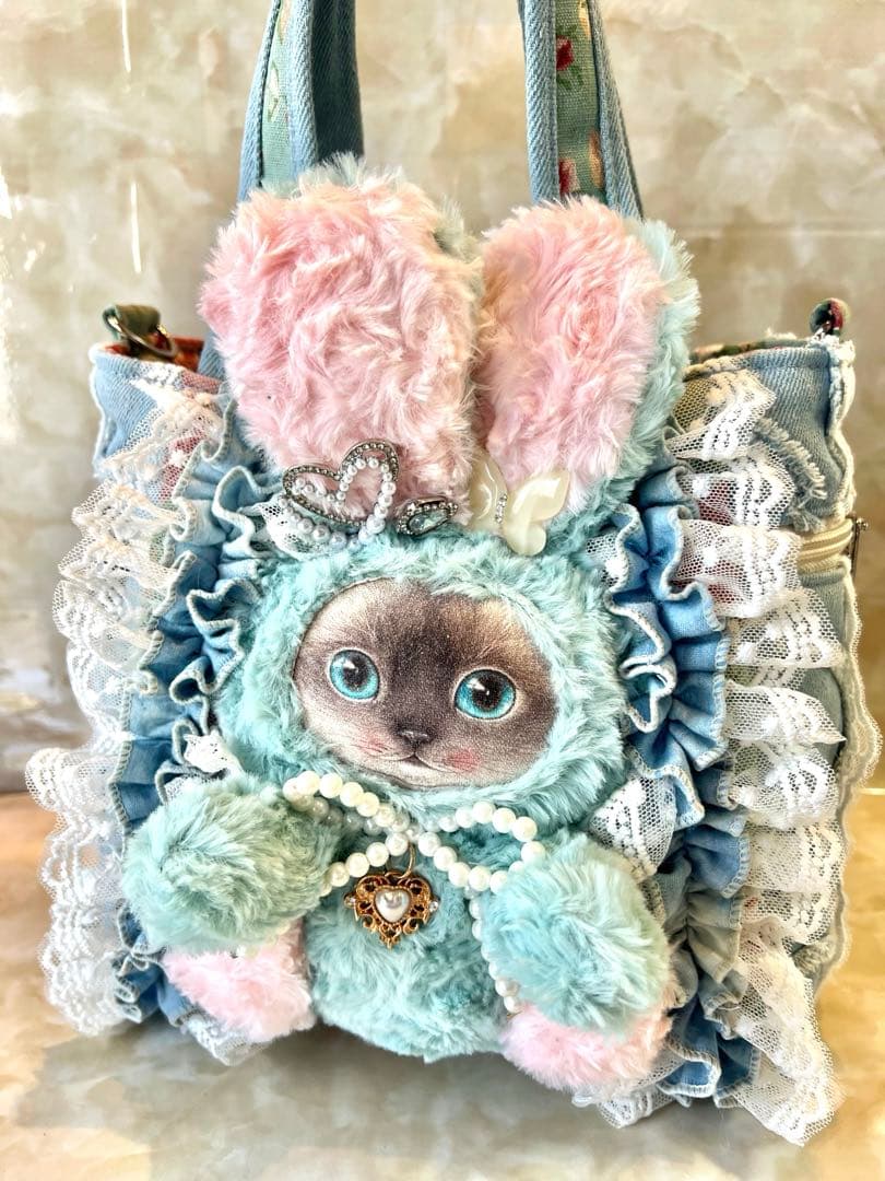 あ*き様 コヤンイサムチョン　コロンと可愛サイドポケットファスナーバッグ　デニム