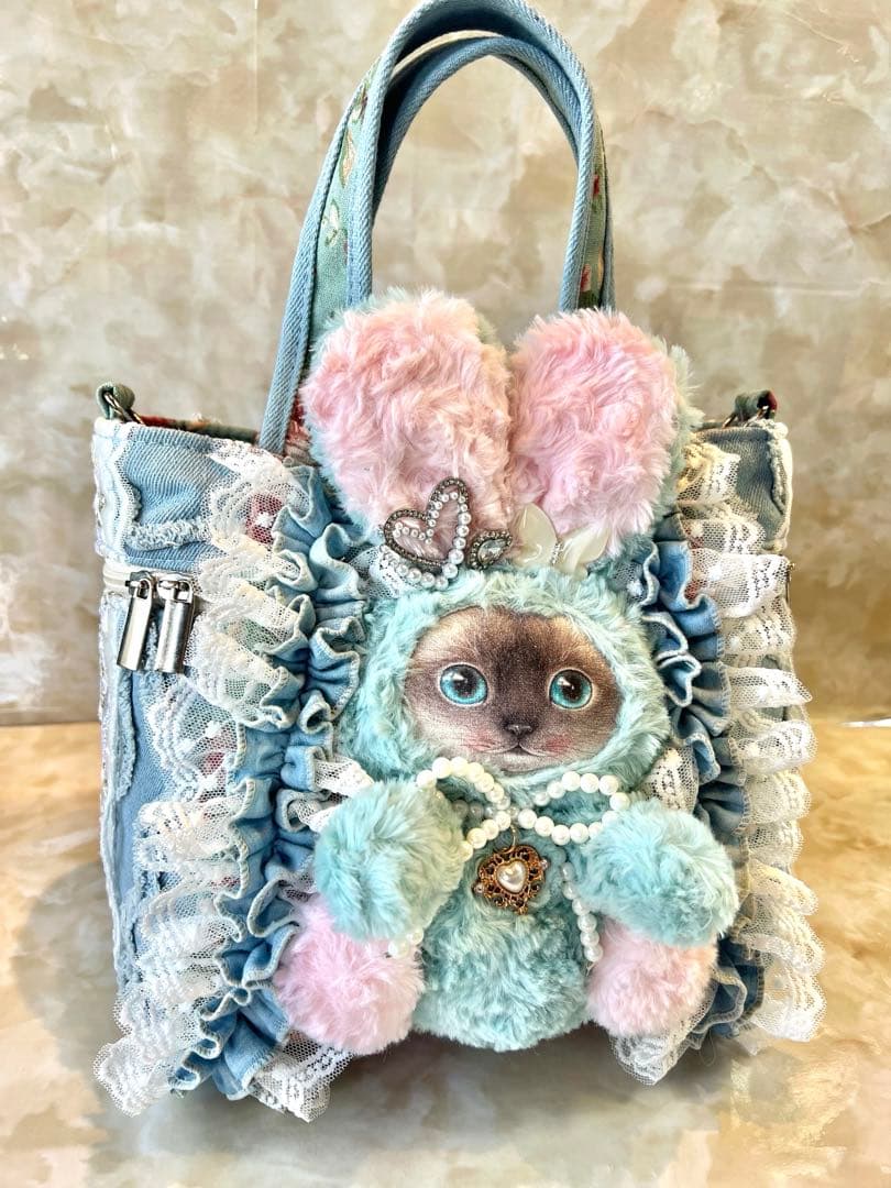 あ*き様 コヤンイサムチョン　コロンと可愛サイドポケットファスナーバッグ　デニム