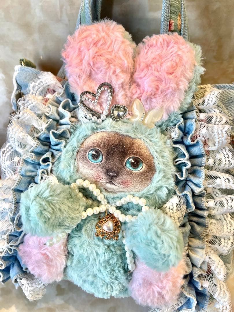 あ*き様 コヤンイサムチョン　コロンと可愛サイドポケットファスナーバッグ　デニム