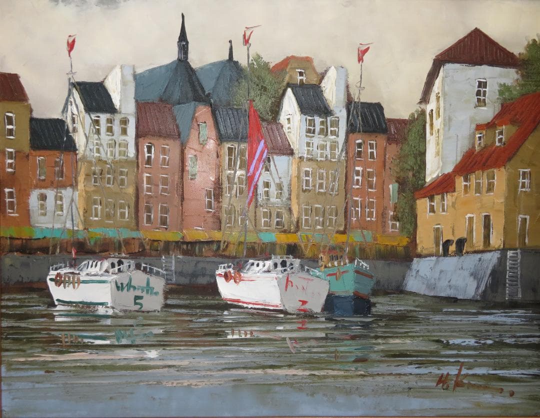 ◆　ちょび　黒沢 久　「オンフルール」　油彩6号　彩日会委員　◆