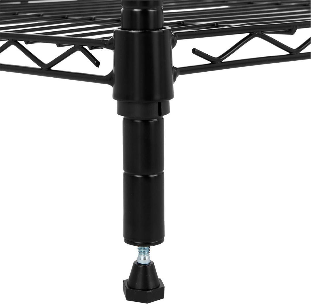 4段スチールラック 棚 メタルラック キッチンラック (ブラック)