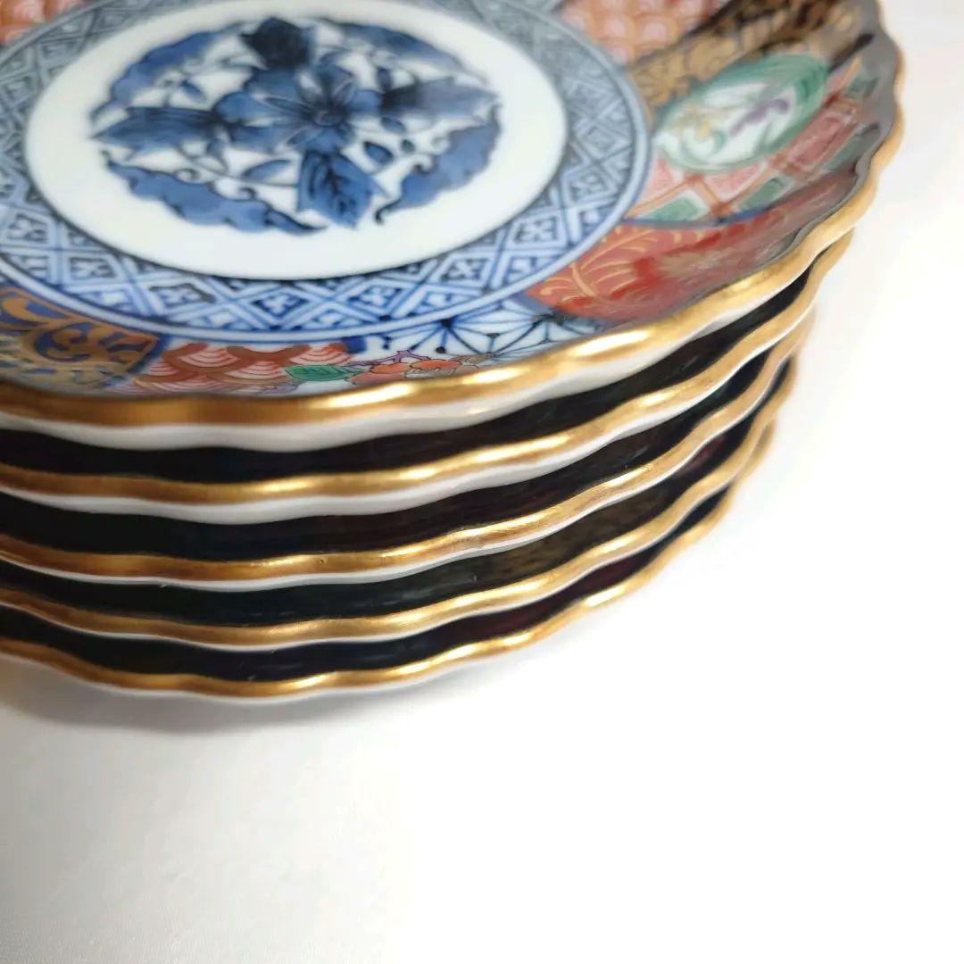 龍峰窯　祥瑞花丸紋　金彩　銘々皿　5枚　大鉢　盛鉢