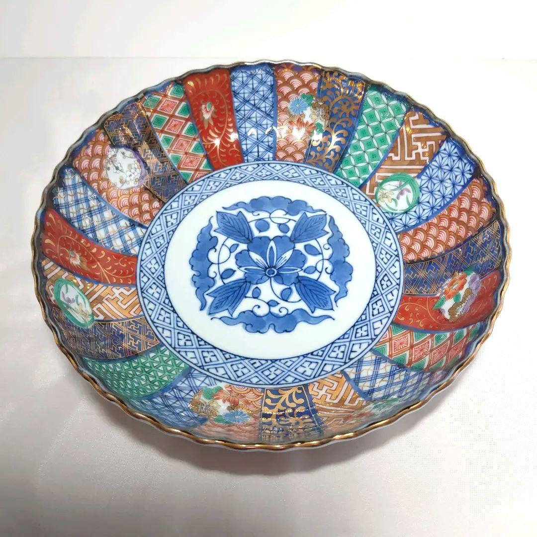龍峰窯　祥瑞花丸紋　金彩　銘々皿　5枚　大鉢　盛鉢