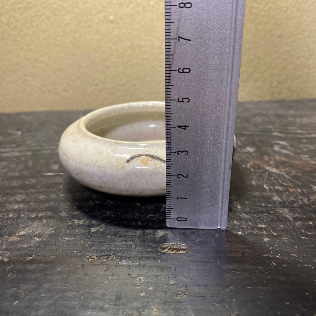 専用　中国美術　古玩　草花文白磁水滴（桐箱付）