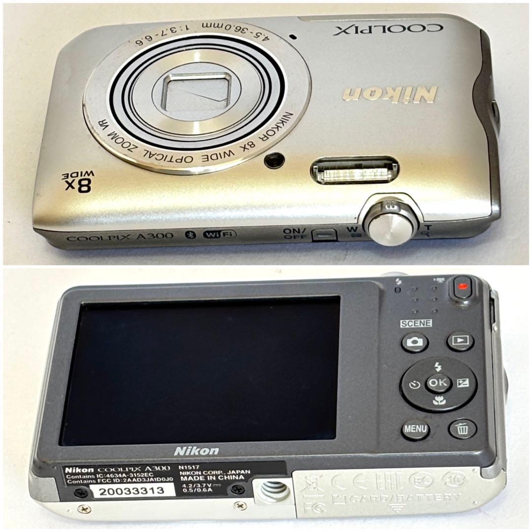 Nikon coolpix A300 ニコン　デジカメ　SDカード付シルバー