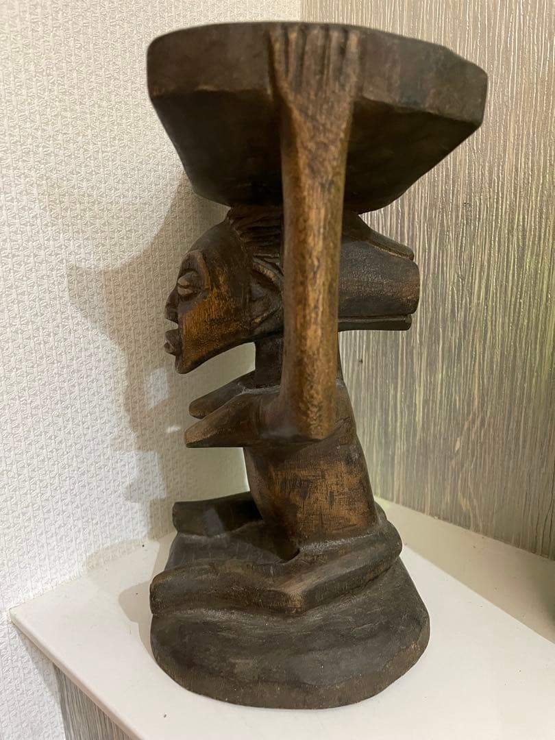 アフリカンアート 木製彫刻 枕