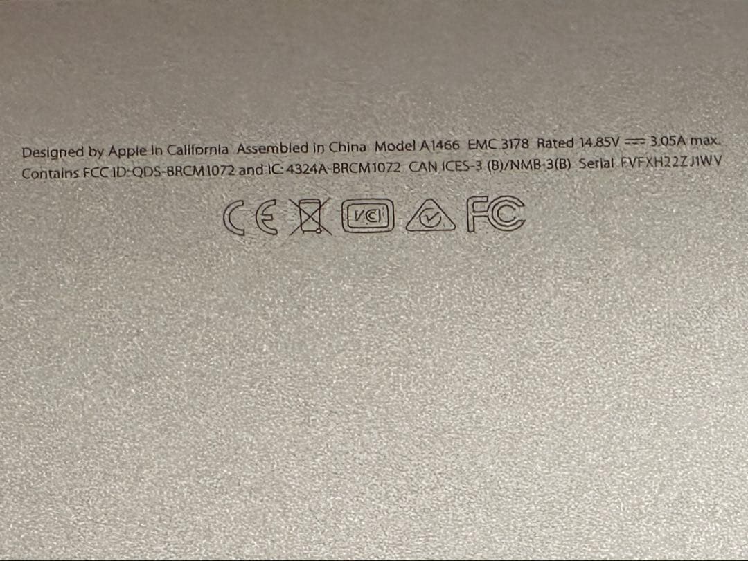 MacBook Air 13 Early2015 動作確認済