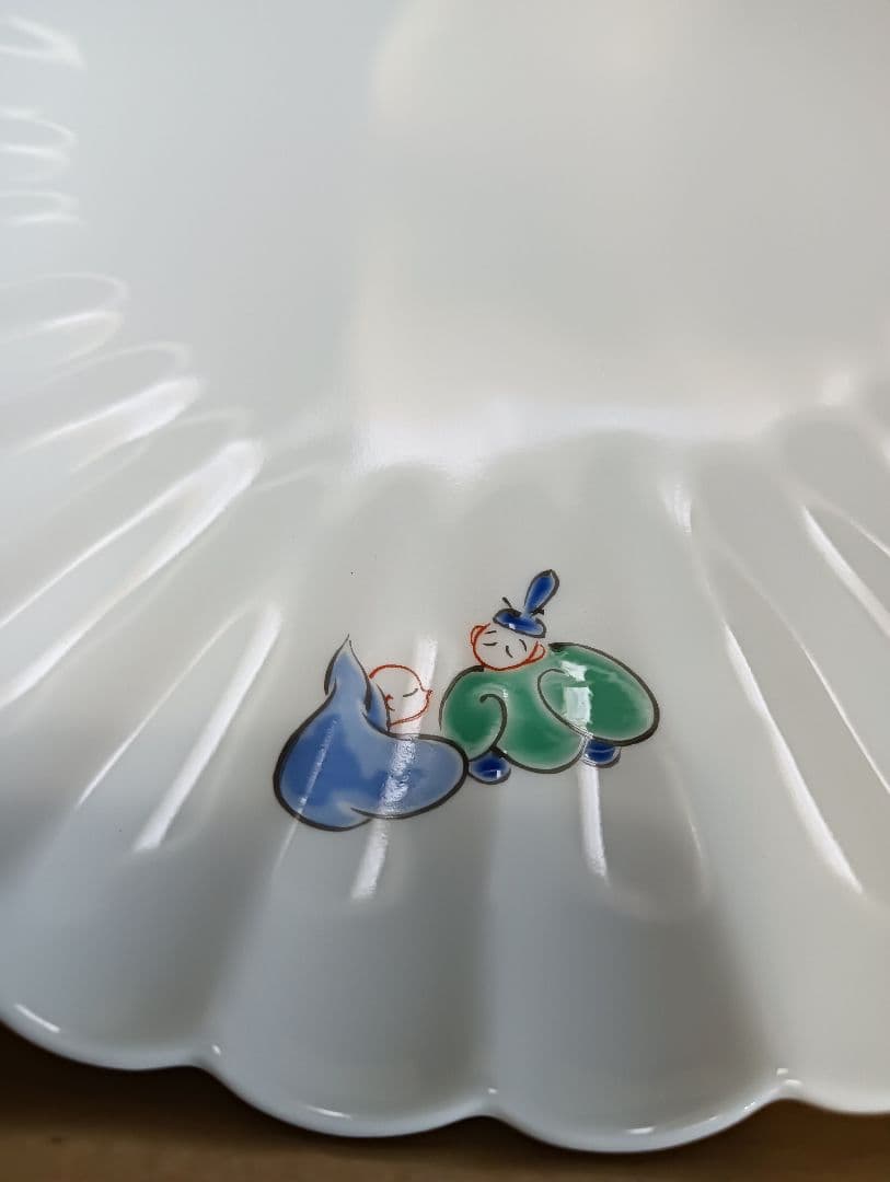 深川製磁　六歌仙　菊割盛皿　1枚　 大皿　21センチ　未使用美品　有田焼