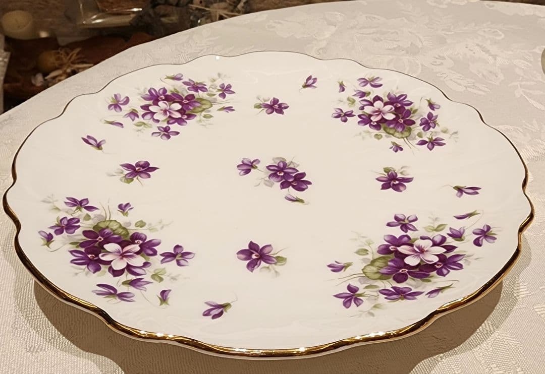 エインズレイ 1939年 バイオレット プレート ビンテージ アンティーク