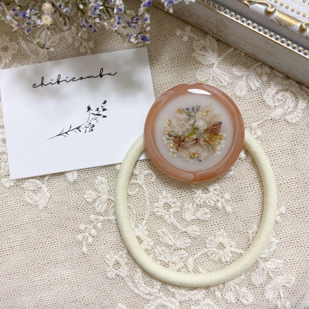 ハンドメイド　レジン　お花　ヘアゴム　ポニーフック　ブローチ　no.137