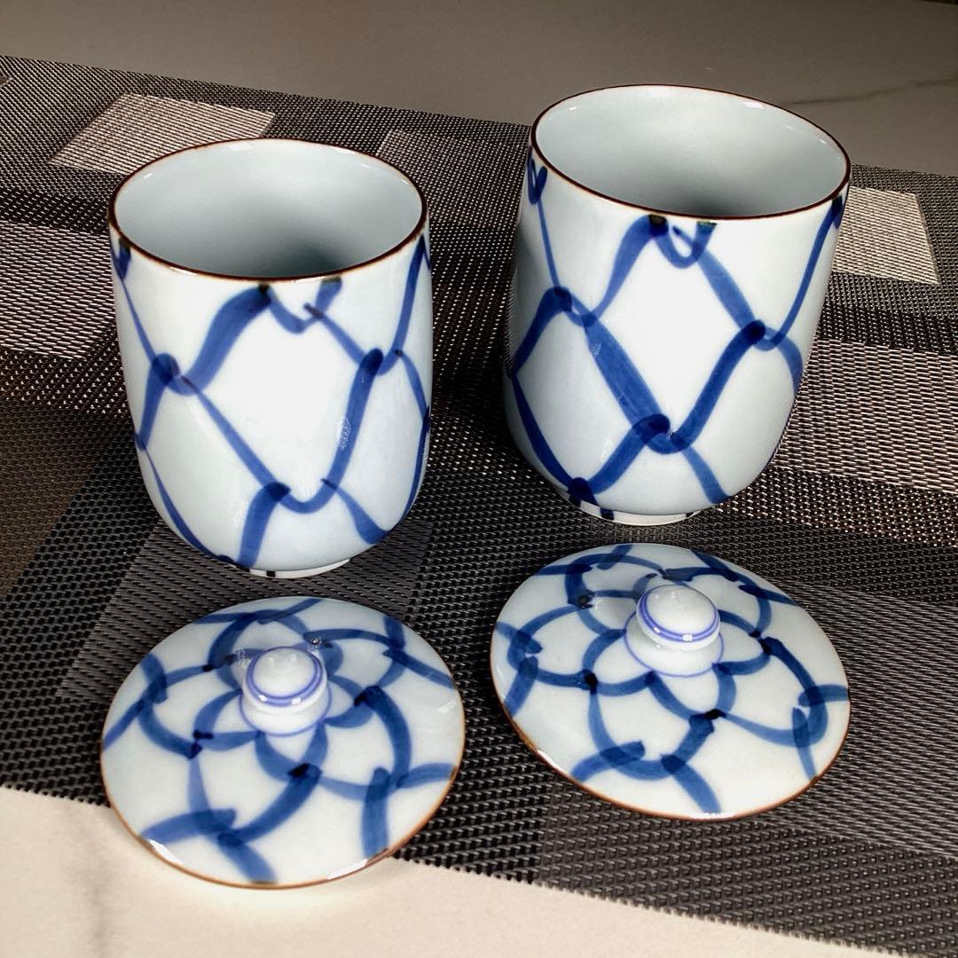 骨董品　たち吉　× 山田百貨店　夫婦　蓋付湯飲み　蓋付ご飯茶碗　ペア