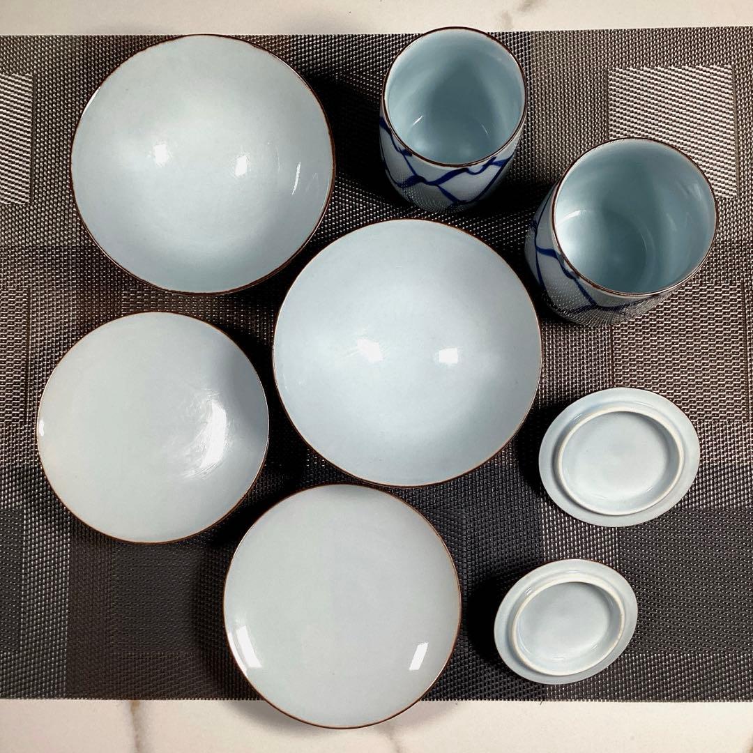 骨董品　たち吉　× 山田百貨店　夫婦　蓋付湯飲み　蓋付ご飯茶碗　ペア