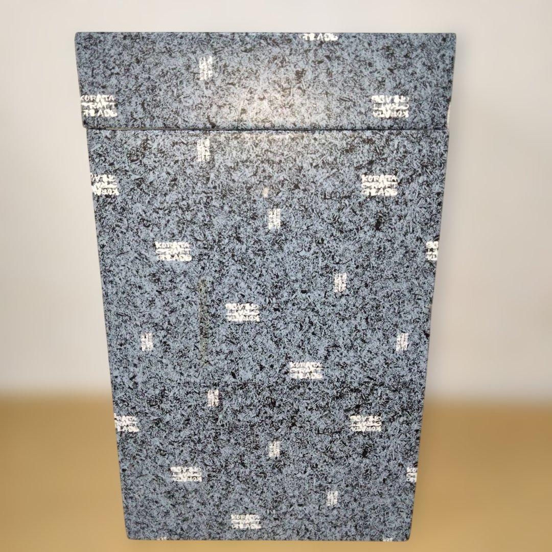 倉田クラフトガラス 花瓶 大型 金彩×彩色 手吹き工芸 共箱付き アートガラス