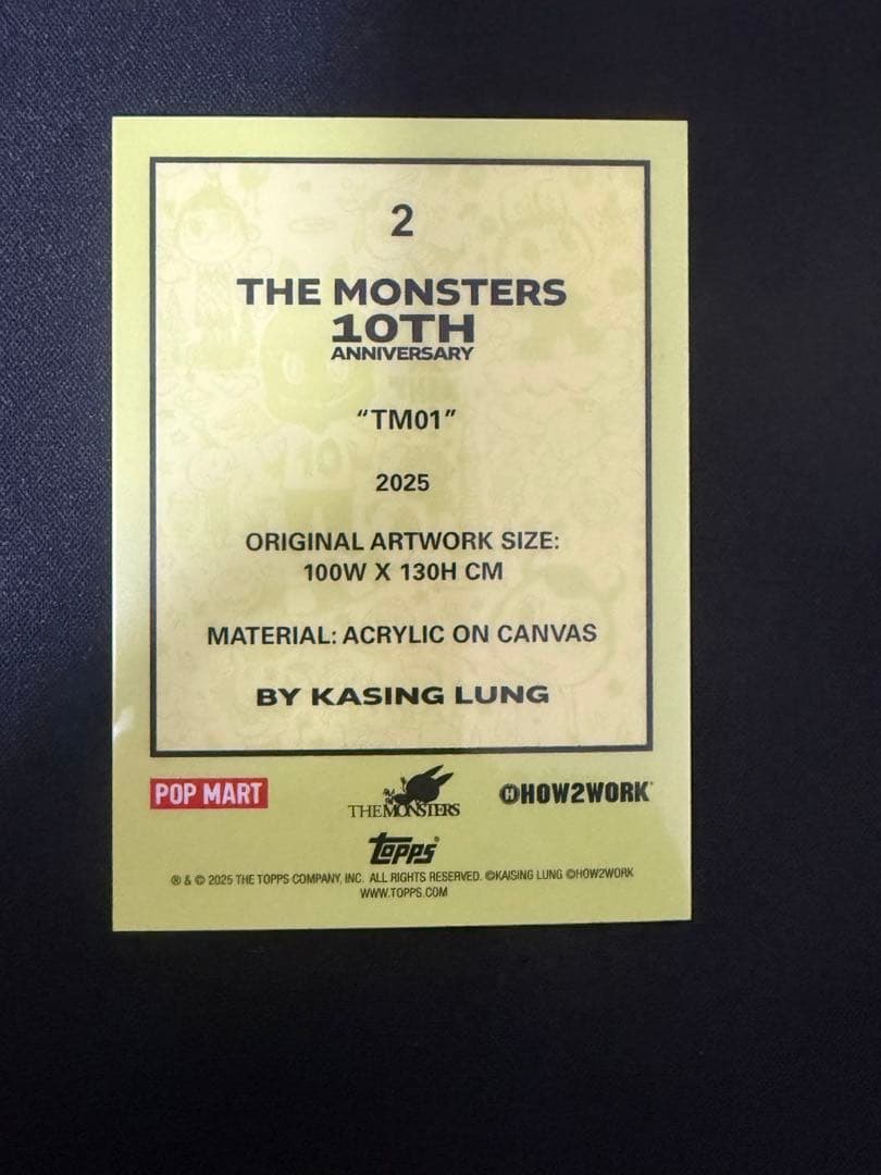 topps Labubu chrome TM01 プリントサイン　ラブブ