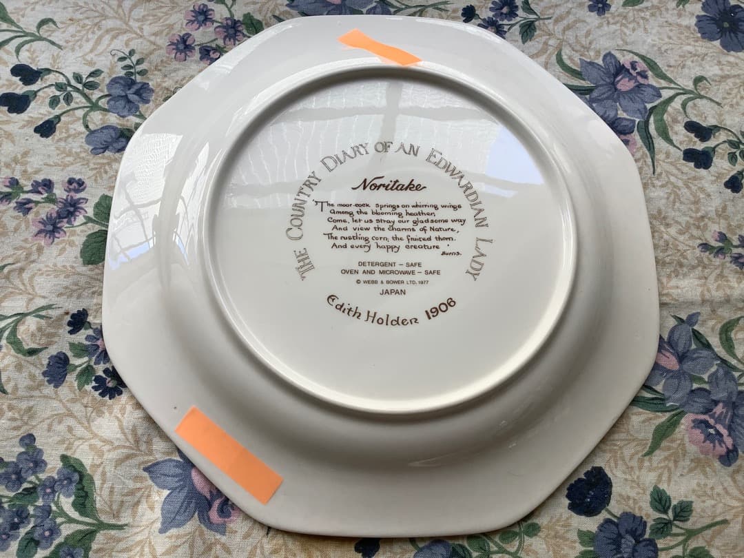 ノリタケ　カントリー・ダイアリー　中サイズプレート　４枚セット