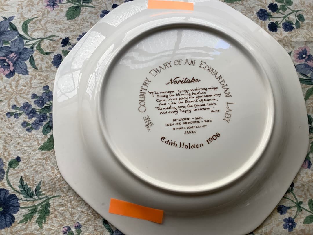 ノリタケ　カントリー・ダイアリー　中サイズプレート　４枚セット
