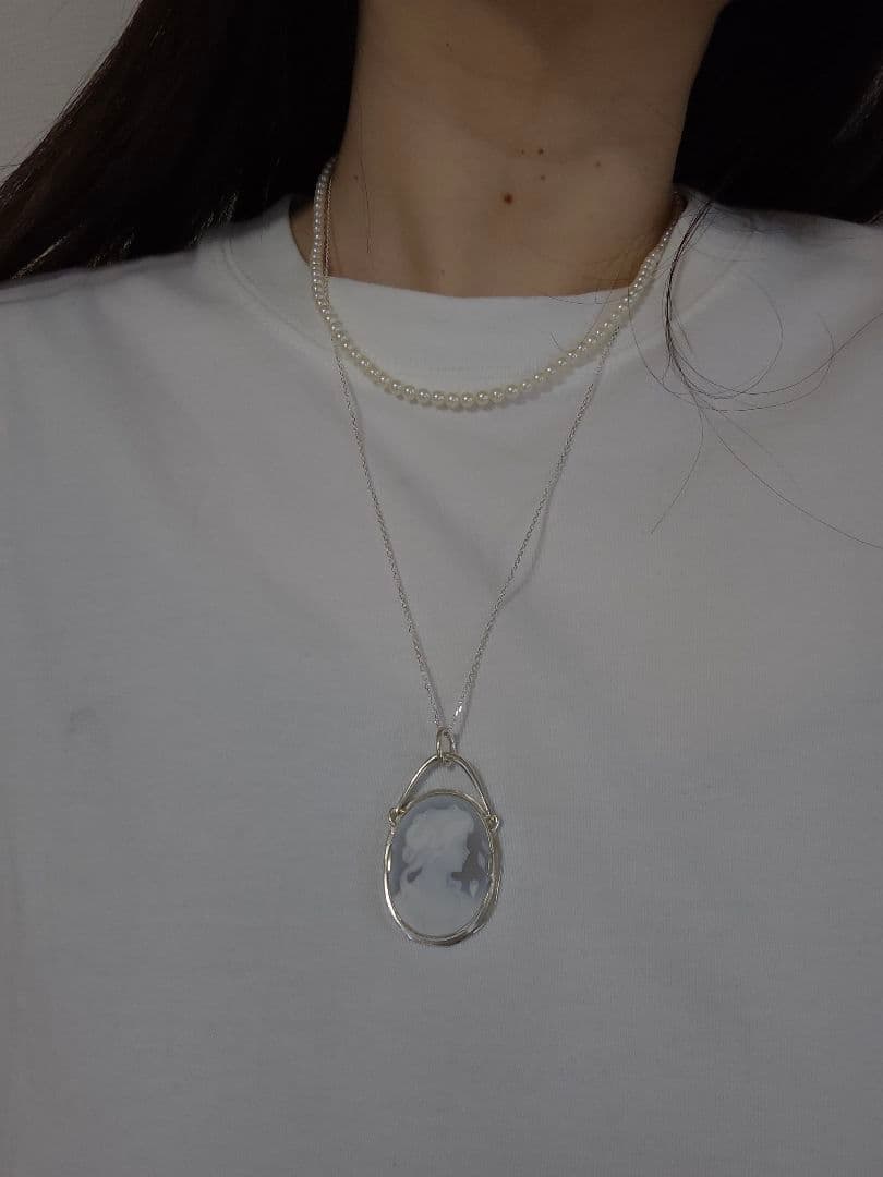 ネックレス・ペンダント Silver950 & Agate Cameo necklace