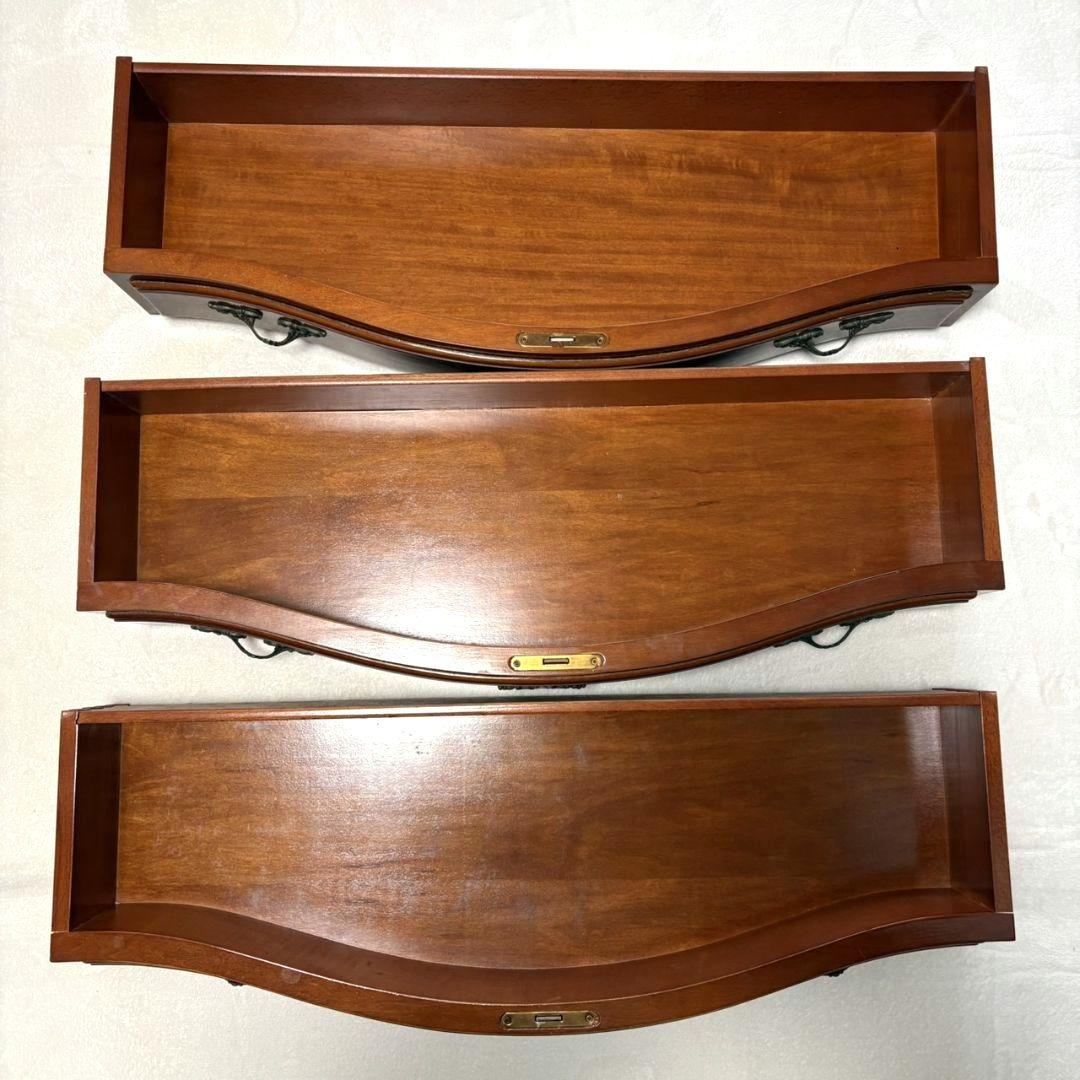 アンティーク調 大理石天板 サイドテーブル チェスト 引出3段 猫足 飾り棚