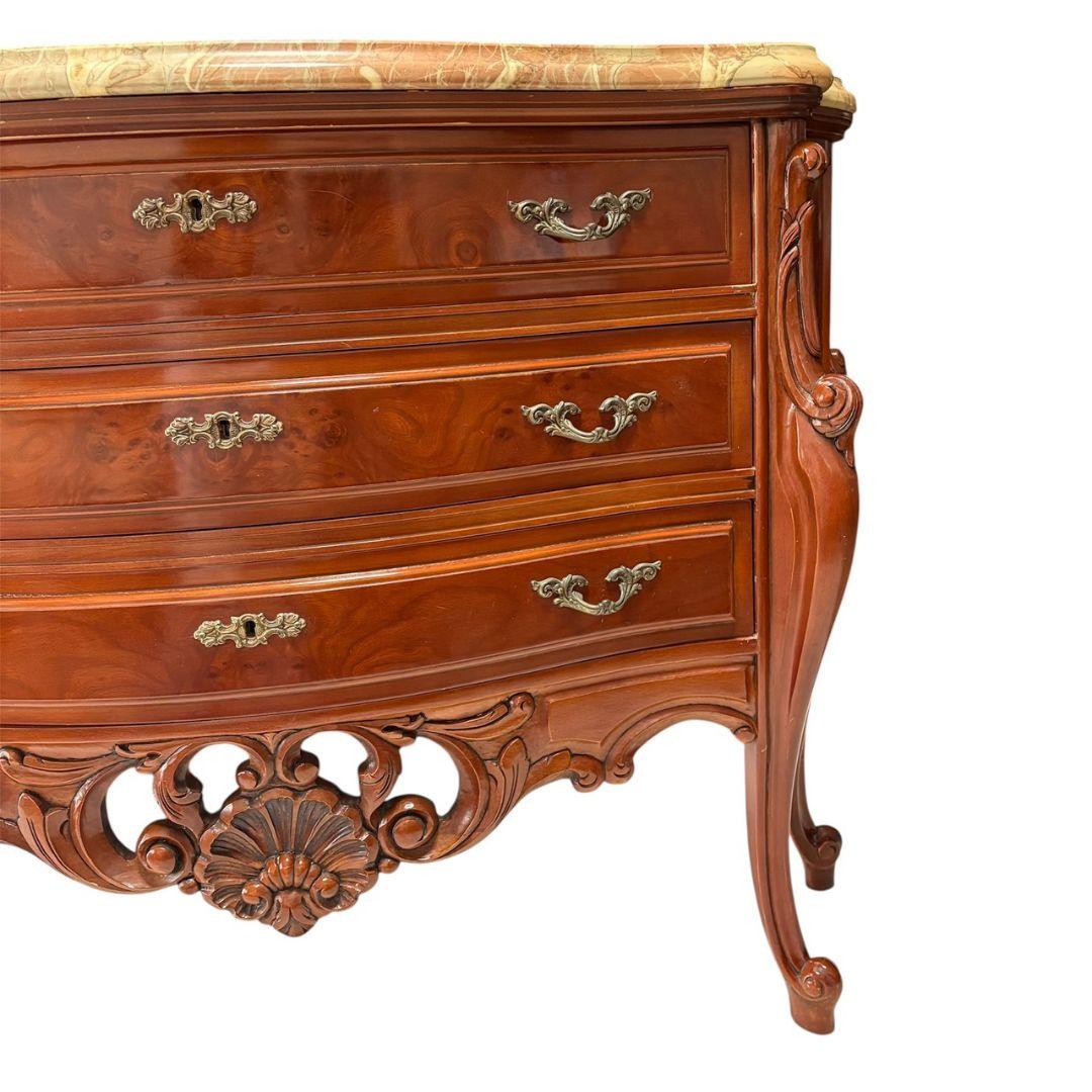 アンティーク調 大理石天板 サイドテーブル チェスト 引出3段 猫足 飾り棚