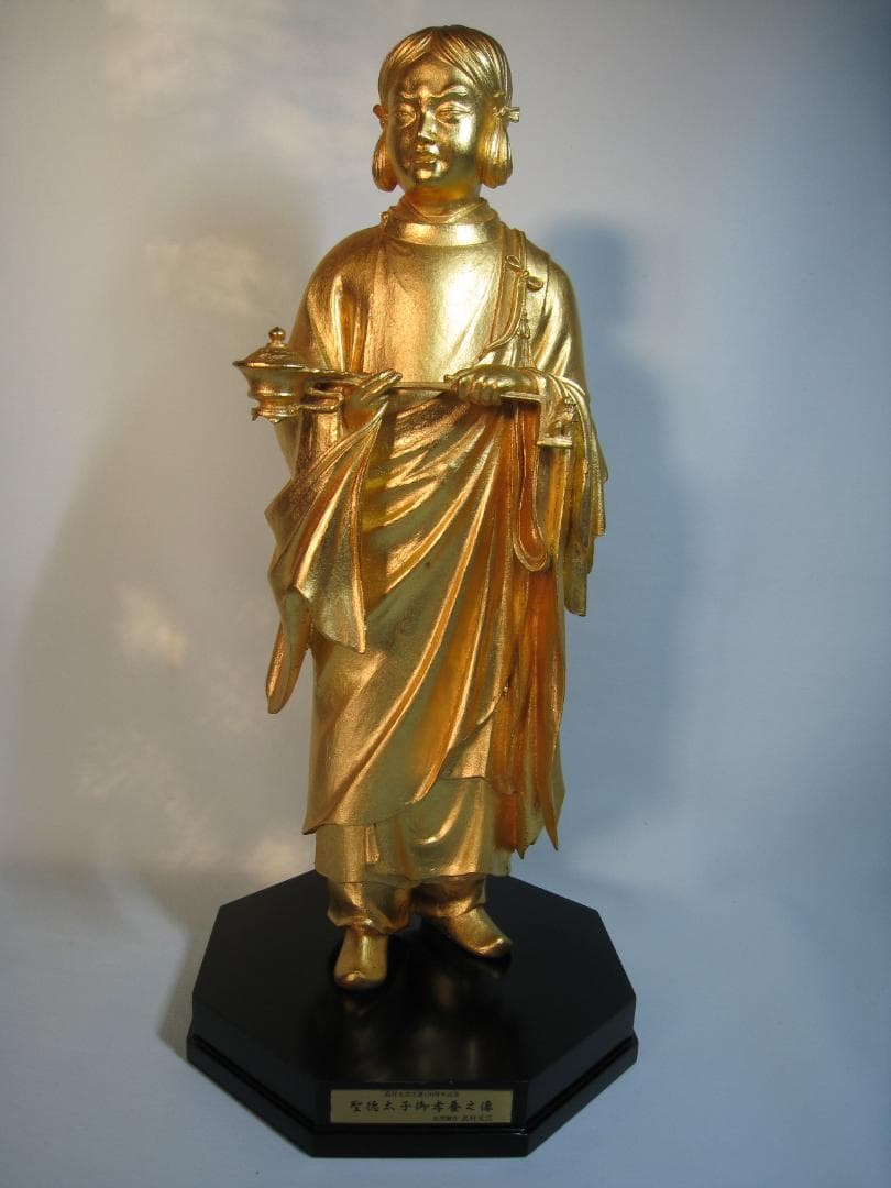 本金箔ブロンズ製　聖徳太子像十六歳孝養像　高村光雲　 四天王寺創建1400年記念