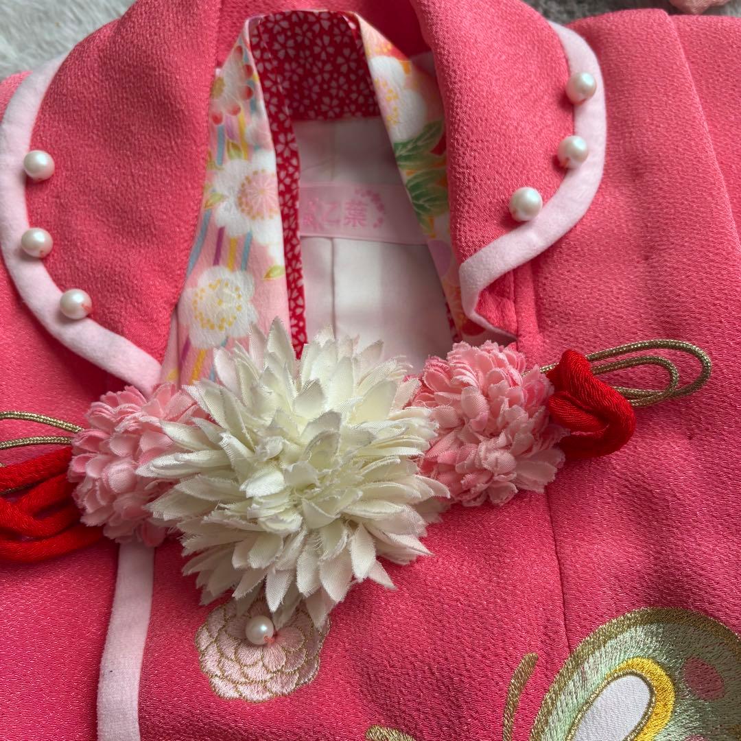 値下げ 七五三 乙葉 着物被布フルセット ピンク 3歳