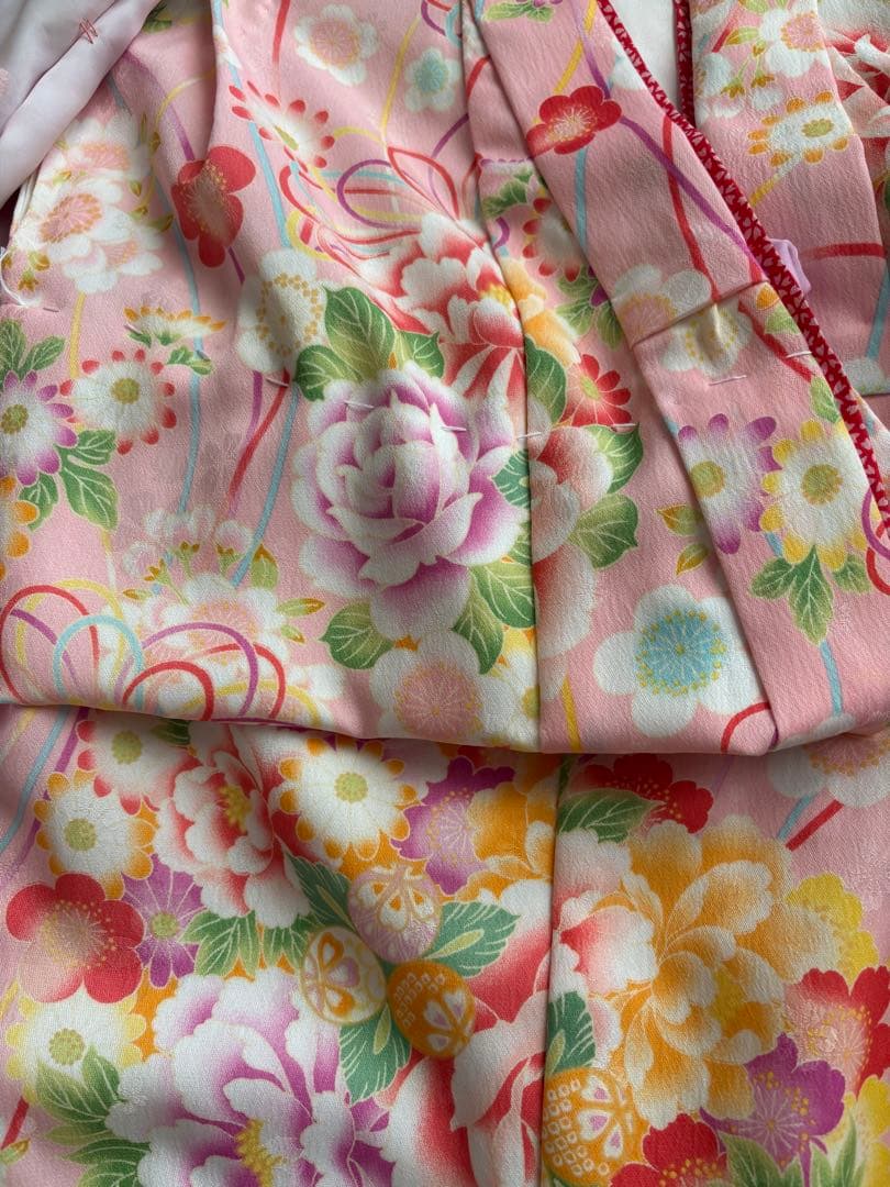 値下げ 七五三 乙葉 着物被布フルセット ピンク 3歳