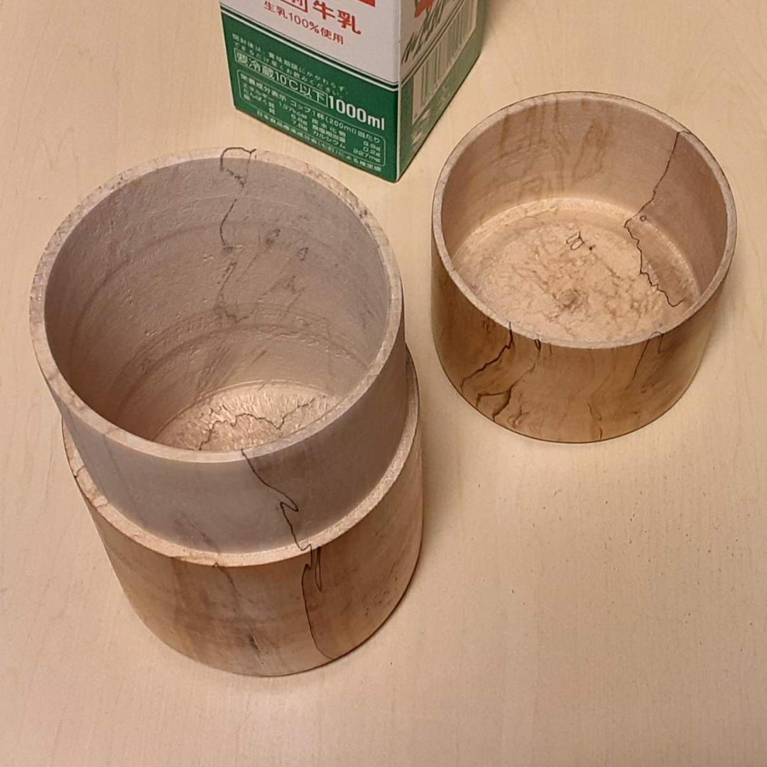 小物入れ 栃(トチ) 幅10.1cm 高17.1cm 円筒形 茶筒型 超銘木