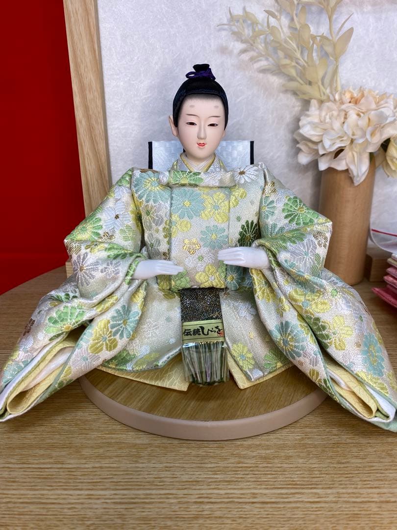 東京久月　雛人形　親王飾り白木平飾りセット・間口約５５×奥行約３２×高さ約２９㎝