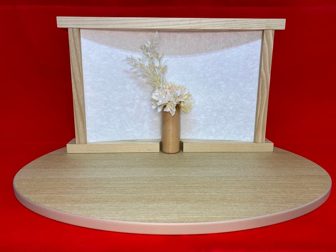 東京久月　雛人形　親王飾り白木平飾りセット・間口約５５×奥行約３２×高さ約２９㎝