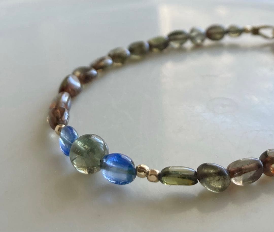 コーネルピン×アンダリュサイト×カイヤナイト 大人の夏bracelet⌖1152