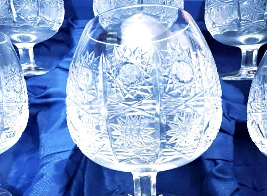 最終値下げ❣️未使用 高級 ボヘミア クリスタル ブランデー グラス6客 三越