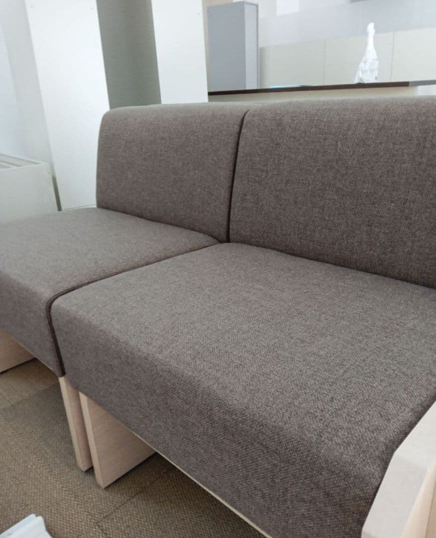 グレー ファブリック 2人掛けソファ3脚セット