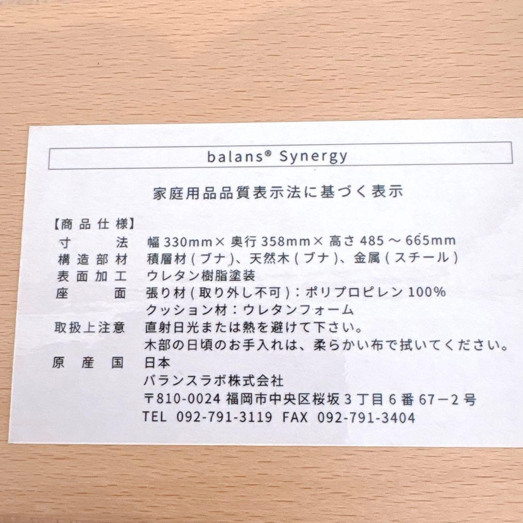 【極美品】balans Synergy バランスシナジー 正規品 姿勢矯正チェア