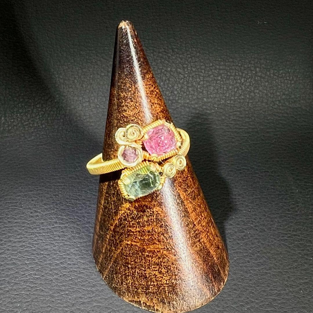 【for ☆彩テラス☆様】ピンクトルマリン＆ライトブルートルマリンリング