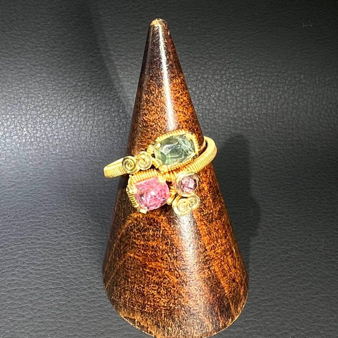 【for ☆彩テラス☆様】ピンクトルマリン＆ライトブルートルマリンリング